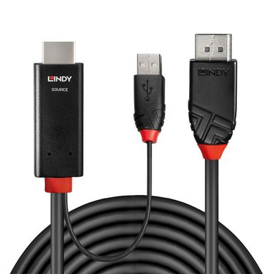 Lindy 41500 Videokabel-Adapter 3 m HDMI + USB Type-A DisplayPort Schwarz_2