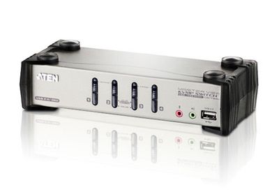 ATEN 4-Port USB - PS/2 VGA KVM Switch with Audio & USB 2.0 Hub (KVM Cables included)_thumb