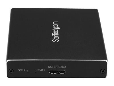 StarTech.com Dual-Slot Hard Drive Enclosure for M.2 SATA SSDs - USB 3.1 (10Gbps) - Aluminum - M.2 to SATA - Raid Drive Enclosure (SM22BU31C3R) - flash storage array_8