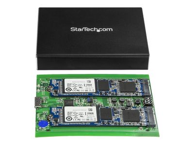 StarTech.com Dual-Slot Hard Drive Enclosure for M.2 SATA SSDs - USB 3.1 (10Gbps) - Aluminum - M.2 to SATA - Raid Drive Enclosure (SM22BU31C3R) - flash storage array_2