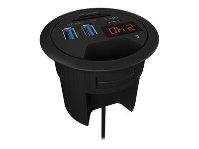 ICY BOX 3 port desk hub with SD/microSD card reader, USB Type-A port and charging current indicator IB-HUB1404_10