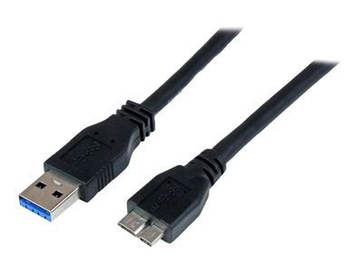 StarTech.com 1m 3 ft Certified SuperSpeed USB 3.0 A to Micro B Cable Cord - USB 3 Micro B Cable - 1x USB A (M), 1x USB Micro B (M) - Black (USB3CAUB1M) - USB cable - Micro-USB Type B to USB Type A - 1 m_1