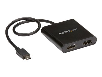StarTech.com 2-Port Multi Monitor Adapter - USB-C to HDMI Video Splitter - USB Type-C to DP MST Hub - Thunderbolt 3 Compatible - Windows - external video adapter - black_2