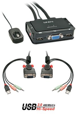 Lindy 42342 Tastatur/Video/Maus (KVM)-Switch Schwarz_thumb