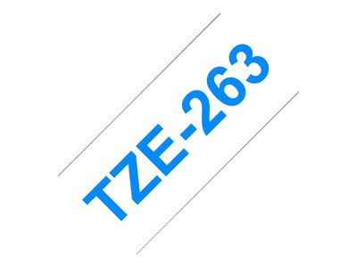 Brother laminated tape TZe-263 - Blue on white_thumb