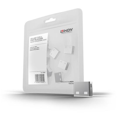 Lindy 40464 Schnittstellenblockierung USB Typ-A Weiß Acrylnitril-Butadien-Styrol (ABS) 10 Stück(e)_thumb