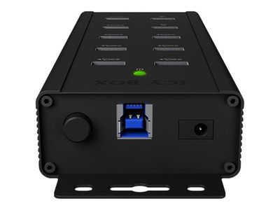ICY BOX 7 port industrial hub IB-HUB1703-QC3 - with USB Type-A port, QC 3.0 charging port and 2x fast charging ports_5