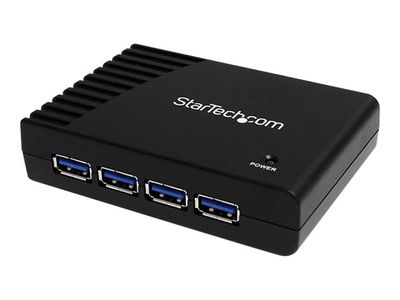 StarTech.com 4-Port USB 3.0 SuperSpeed Hub with Power Adapter - Portable Multiport USB-A Dock IT Pro - USB Port Expansion Hub for PC/Mac (ST4300USB3) - hub - 4 ports_1