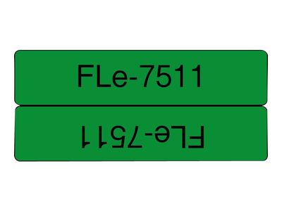 Brother Labels FLE7511 - 72 pcs. - 21 mm x 45 mm - Black on Green_2