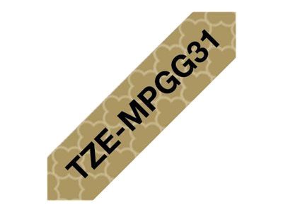 Brother laminiertes Schriftband P-Touch TZe-MPGG31 - 12 mm x 4 m - Schwarz auf Gold_2
