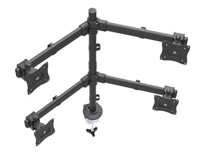 StarTech.com Desk Mount Quad Monitor Arm - 4 VESA Displays up to 27" - Ergonomic Height Adjustable Articulating Pole Mount - Clamp/Grommet (ARMQUAD) - desk mount (adjustable arm)_4