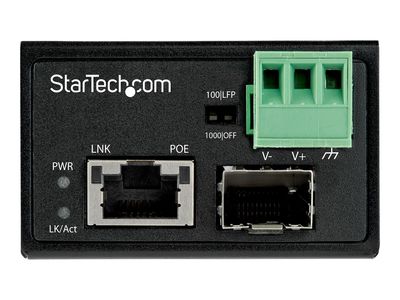 StarTech.com PoE + Industrial Media Converter 30W - Medienkonverter LWL Kupfer - Singlemode-/Multimode Glasfaser auf Kupfer Gigabit Ethernet - Mini/Kompaktgröße - IP-30/ -40&deg;C bis 75&deg;C (IMC1GSFP30W) - Medienkonverter - 10Mb LAN, 100Mb LAN, 1GbE_2