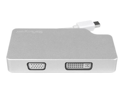 StarTech.com Aluminum Travel A/V Adapter: 3-in-1 Mini DisplayPort to VGA, DVI or HDMI - mDP Adapter - 4K (MDPVGDVHD4K) - video converter_3