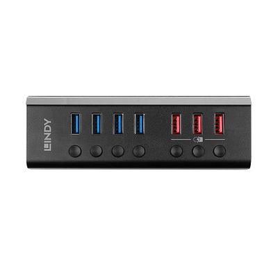 Lindy 43371 Schnittstellen-Hub USB 3.2 Gen 1 (3.1 Gen 1) Type-B 5000 Mbit/s Schwarz_thumb