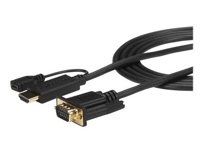 StarTech.com HDMI to VGA Cable – 6ft 2m - 1080p – Active Conversion – HDMI to VGA Adapter Cable for Your VGA Monitor / Display (HD2VGAMM6) - video converter - black_1