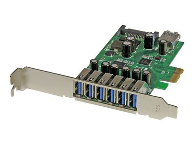 StarTech.com 7 Port PCI Express USB 3.0 Card - Standard & Low-Profile - SATA Power - UASP Support - 1 Internal & 6 External USB 3.0 Ports (PEXUSB3S7) - USB adapter - PCIe 2.0_1