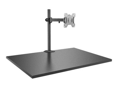 Lindy Single Display Bracket w/ Pole & Desk Clamp - mounting kit - adjustable arm - for monitor - black_1