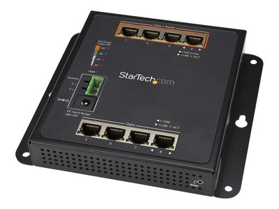 StarTech.com Industrial 8 Port Gigabit PoE Switch, 4 x PoE+ 30W, Power Over Ethernet, Hardened GbE Layer/L2 Managed Switch, Rugged High Power Gigabit Network Switch IP-30/-40C to +75C - Managed Network Switch (IES81GPOEW) - switch - 8 ports - managed_1