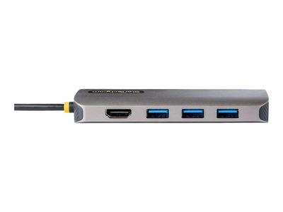 StarTech.com USB C Multiport Adapter, 4K 60Hz HDMI Video, 3 Pt 5Gbps USB-A Hub, 100W Power Delivery Pass-Through, GbE, SD/MicroSD, USB Type-C Mini Travel Dock, 12" / 30cm Cable - USB C Laptop Docking Station - docking station - USB-C / Thunderbolt 3 / Thu_4