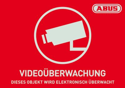 ABUS Warning Sticker Video Surveillance - 74 mm x 52.5 mm_thumb