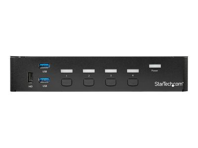 StarTech.com 4 Port DisplayPort KVM Switch - DP KVM Umschalter mit USB 3.0 Hub - 4K 30Hz - KVM-/USB-Switch - 4 Anschlüsse - an Rack montierbar_thumb