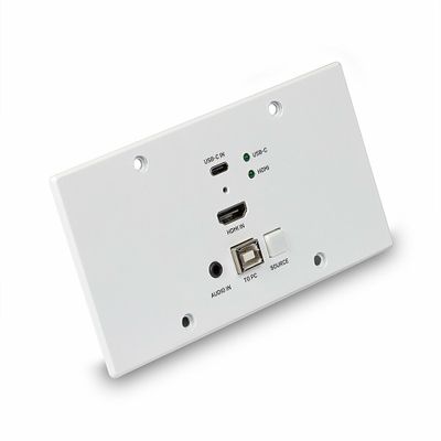 Lindy 150m Cat.6 HDMI 4K60 & Type C HDBaseT EU Wall Plate KVM Extender, Transmitter_thumb