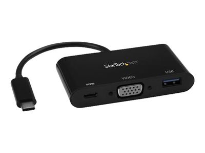 StarTech.com USB-C VGA Multiport Adapter - USB-A Port - with Power Delivery (USB PD) - USB C Adapter Converter - USB C Dongle (CDP2VGAUACP) - docking station - USB-C / Thunderbolt 3 - VGA_3