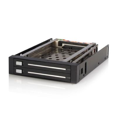 StarTech.com 2 Drive 2.5in Trayless Hot Swap SATA Mobile Rack Backplane - Dual Drive SATA Mobile Rack Enclosure for 3.5 HDD (HSB220SAT25B) - storage bay adapter_1