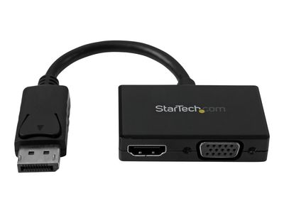 StarTech.com Reise A/V Adapter: 2-in-1 DisplayPort auf HDMI oder VGA Konverter - DP zu HDMI / VGA Adapter im kompakten Design - Videokonverter - Schwarz_2