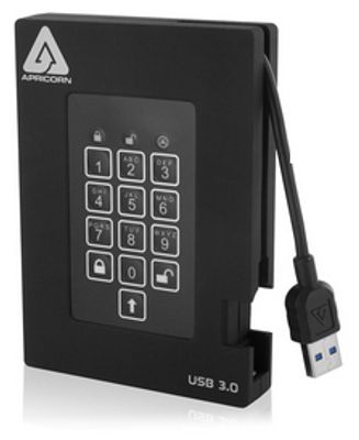 Apricorn Hard Disc Drive A25-3PL256-500F - 500 GB - USB 3.0 - Black_thumb