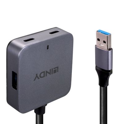 Lindy 43388 Schnittstellen-Hub USB 3.2 Gen 1 (3.1 Gen 1) Type-A 5000 Mbit/s Schwarz, Grau_4