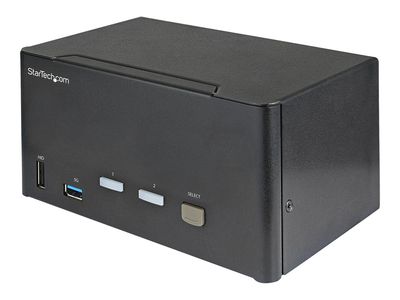 StarTech.com 2 Port DisplayPort KVM Switch - 4K 60 Hz UHD HDR - DP 1.2 KVM Umschalter mit USB 3.0 Hub mit 2 Anschlüssen (5 Gbit/s) und 4x USB 2.0 HID Anschlüssen, Audio - Hotkey - TAA (SV231TDPU34K) - KVM-/Audio-Switch - 2 Anschlüsse - TAA-konform_thumb