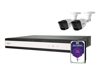 ABUS Komplett-Set mit Hybrid-Videorekorder und 2 analogen Mini-Tube-Kameras_1