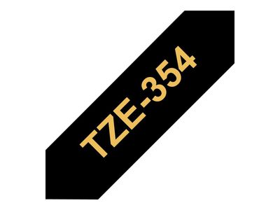 Brother laminated tape TZe-354 - Gold on black_1