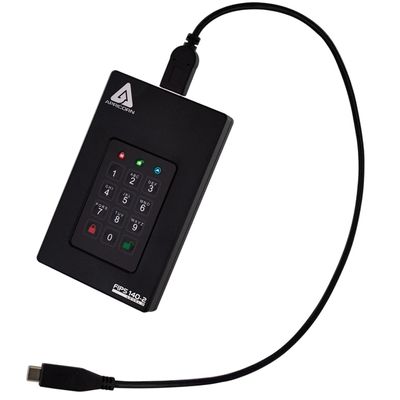 Apricorn Aegis Fortress L3 Hard Drive - 5TB - USB 3.1 - Black_3