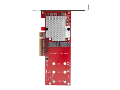 StarTech.com Dual M.2 PCIe SSD Adapter Card, x8 / x16 Dual NVMe or AHCI M.2 SSD to PCI Express 3.0, M.2 NGFF PCIe (M-Key) Compatible, Vented, Supports 2242, 2260, 2280, JBOD, Mac & PC - Full/Low-Profile Brackets (PEX8M2E2) - interface adapter - M.2 Card -_2