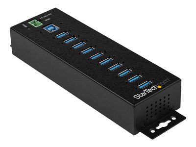 StarTech.com HB30A10AME USB 3.0 Hub (10-Port, Din-Rail,  Industrielle Anwendung, externes Netzteil, Uberspannungsschutz, ESD, 350 W, 15 kV) - Hub - 10 Anschlüsse - TAA-konform_thumb