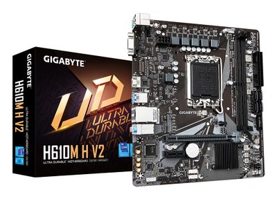 GIGABYTE H610M H V2 Mainboard - Unterstützt Intel Core Prozessoren 14th CPUs, 4+1+1 Hybrid Digital VRM, up to 5600MHz DDR5, 1xPCIe 3.0 M.2, GbE LAN, USB 3.2 Gen 1_thumb