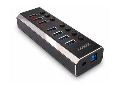 Lindy - Hub - mit 3 Quick Charge 3.0 Ports - 7 Anschlüsse_4