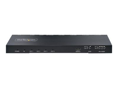 StarTech.com 4-Port HDMI Splitter, 4K 60Hz HDMI 2.0 Video, 1 In 4 Out HDMI Splitter, 4K HDMI Splitter w/Built-in Scaler, 3.5mm/Optical Audio Port, Durable Metal Housing, HDR/HDCP - 1x4 HDMI Display/Output Splitter (HDMI-SPLITTER-44K60S) - Video-/Audio-Spl_3