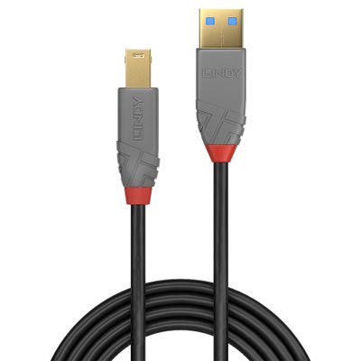 Lindy 36742 USB Kabel USB 3.2 Gen 1 (3.1 Gen 1) 2 m USB A USB B 5 Gbit/s Schwarz, Grau_2
