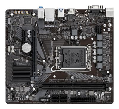 GIGABYTE H610M H V2 Mainboard - Unterstützt Intel Core Prozessoren 14th CPUs, 4+1+1 Hybrid Digital VRM, up to 5600MHz DDR5, 1xPCIe 3.0 M.2, GbE LAN, USB 3.2 Gen 1_4
