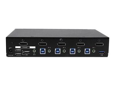 StarTech.com 4 Port DisplayPort KVM Switch - DP KVM Umschalter mit USB 3.0 Hub - 4K 30Hz - KVM-/USB-Switch - 4 Anschlüsse - an Rack montierbar_3