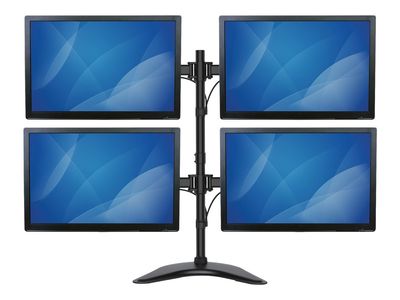 StarTech.com Quad Monitor Stand - Articulating - Supports Monitors 13" to 27" - Adjustable VESA Four Monitor Stand for 4 Screen Setup - Steel - Black (ARMBARQUAD) - stand_2