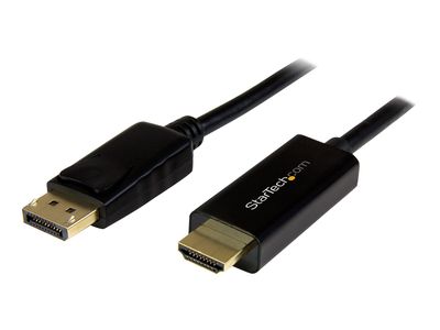 StarTech.com DisplayPort to HDMI Cable – 6ft / 2m - 4K 30Hz – Black – DP to HDMI Adapter Cable for Your 4K HDMI Monitor / TV (DP2HDMM2MB) - video cable - DisplayPort / HDMI - 2 m_thumb