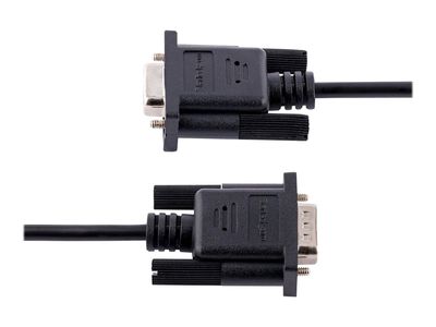 StarTech.com 3m RS232 Serial Null Modem Cable, Crossover Serial Cable w/Al-Mylar Shielding, DB9 Serial COM Port Cable Female to Male, Compatible w/DTE Devices - Tool-Less Design w/Thumbscrews, Black, F/M (9FMNM-3M-RS232-CABLE) - Nullmodemkabel - DB-9 zu D_5