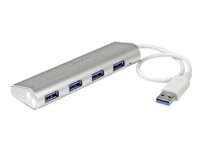 StarTech.com 4 Port Portable USB 3.0 Hub with Built-in Cable - Aluminum and Compact USB Hub (ST43004UA) - hub - 4 ports_1