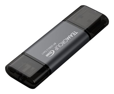 Team Group X1 USB 3.2 Gen1 USB flash drive 128 GB USB Type-A / USB Type-C 3.2 Gen 1 (3.1 Gen 1) Black, Grey_4