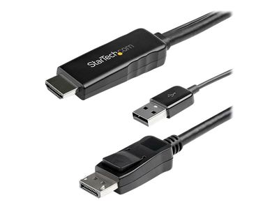 StarTech.com 2m (6ft) HDMI to DisplayPort Cable 4K 30Hz - Active HDMI 1.4 to DP 1.2 Adapter Cable with Audio - USB Powered Video Converter - video cable - DisplayPort / HDMI - 2 m_thumb