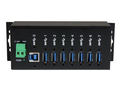 StarTech.com 7-Port USB 3.0 Hub - Metal Industrial USB-A Hub with ESD Protection & 350W Surge Protection - Din Rail, Wall or Desk Mountable - TAA Compliant USB Expander Hub (ST7300USBME) - hub - 7 ports_2